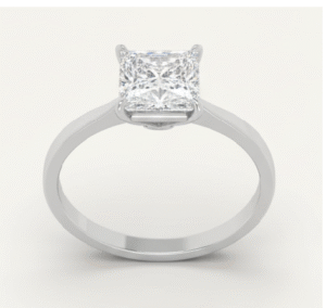 טבעת Solitaire (סוליטר) קלאסית עם יהלום מרכזי בצורת Princess (פרינסס)
