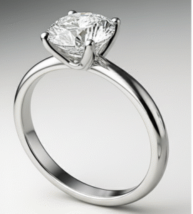 טבעת Solitaire (סוליטר) קלאסית עם יהלום מרכזי בצורת Round Brilliant (עגול מבריק)