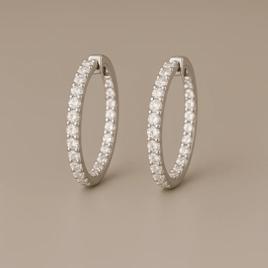 Hoop Earrings · Round Brilliant